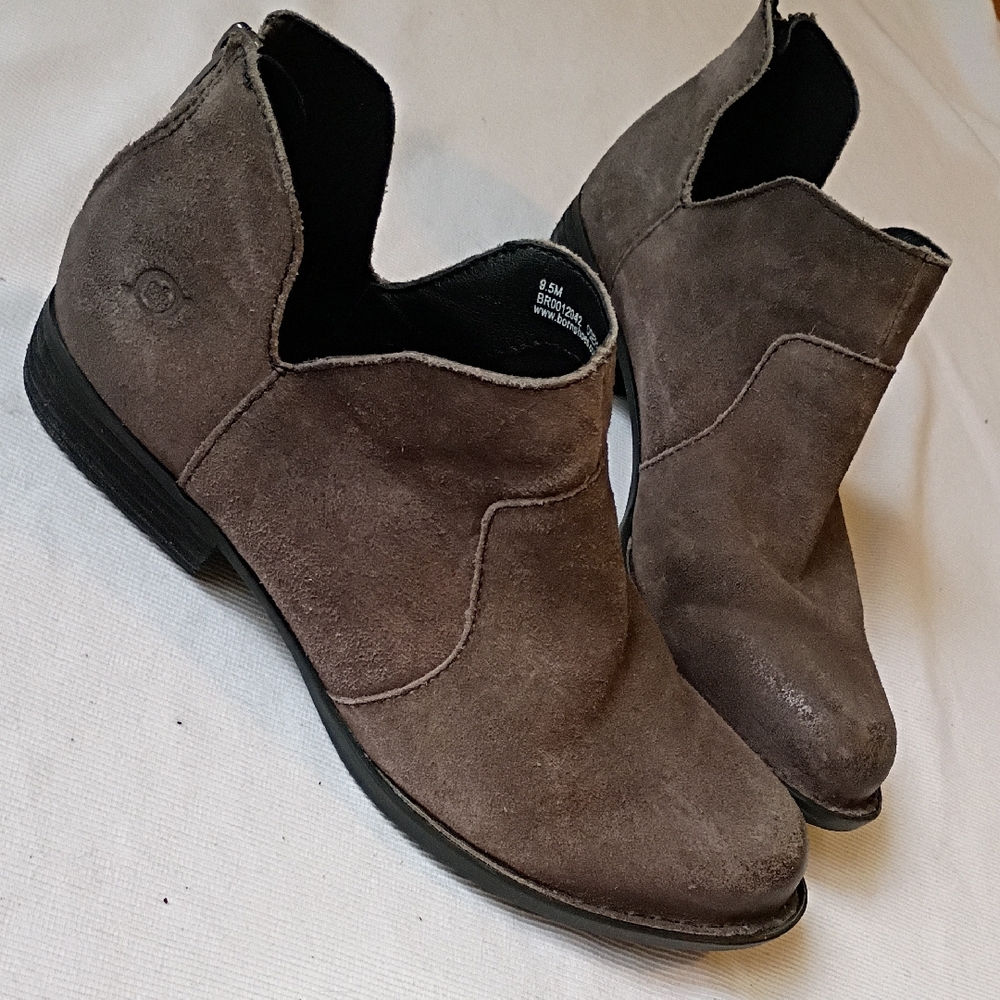 Born Dark Gray Suede Low Ankle Boot
